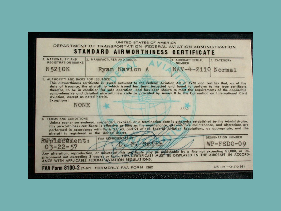 Airworthiness certificate-FLAT