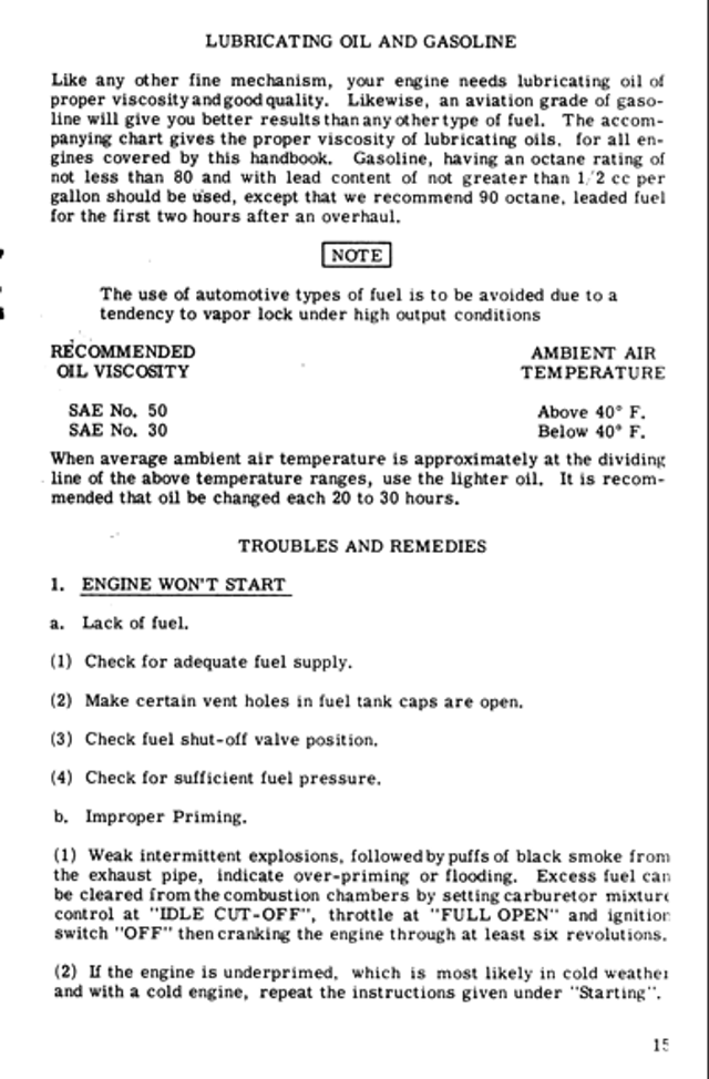 Continental E-225 Operator's manual page19