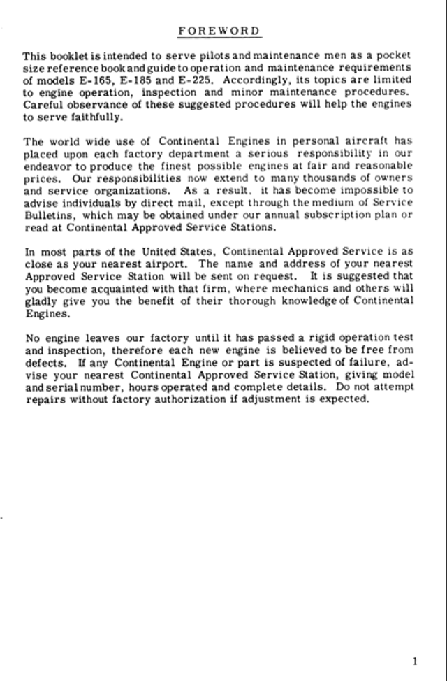 Continental E-225 Operator's manual page5